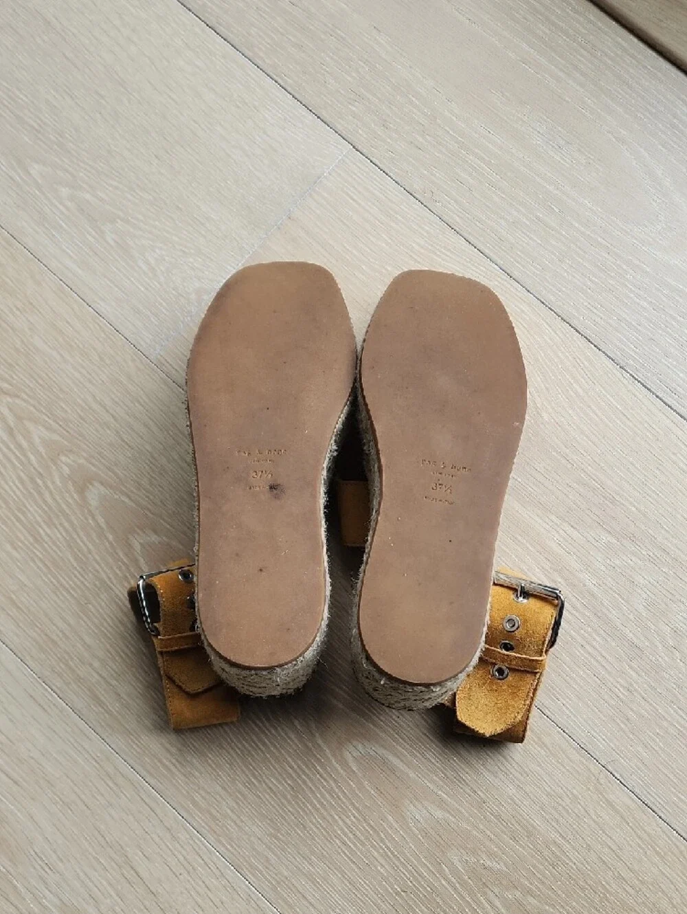 rag & bone Mustard Suede Platform Espadrille Sandals Size 37.5